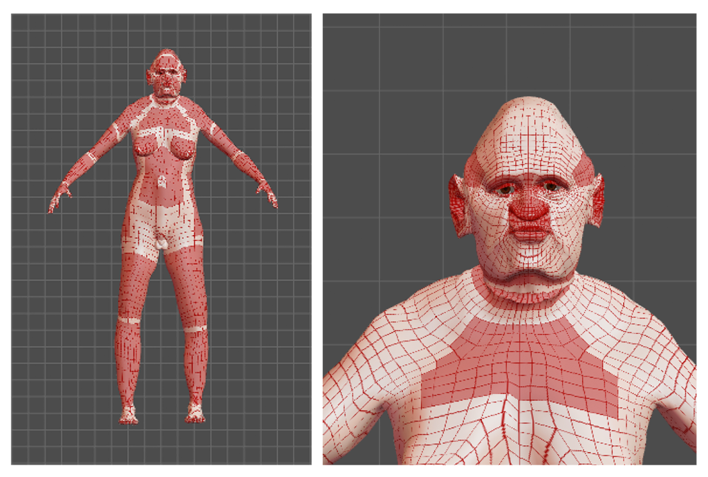 2 pictures of active areas indicated in red on the figure. One is zoomed out and one is zoomed in. 