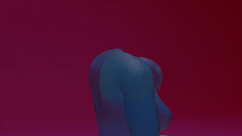 A figure turning its head through its chest.